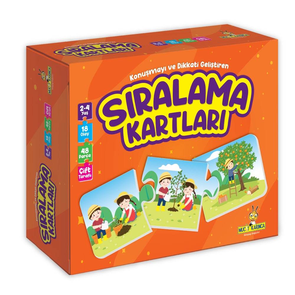 Sıralama Kartları – Konuşmayı ve Dikkati Geliştiren Puzzle (2-4 Yaş)