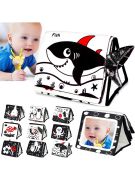 Tummy Time Hışırtılı Yumuşak Bez Aktivite Kitabı - Siyah Beyaz
