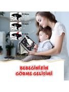 Tummy Time Hışırtılı Yumuşak Bez Aktivite Kitabı - Siyah Beyaz