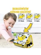 Tummy Time Hışırtılı Yumuşak Bez Aktivite Kitabı - Sarı Beyaz