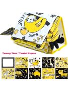 Tummy Time Hışırtılı Yumuşak Bez Aktivite Kitabı - Sarı Beyaz