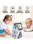 Tummy Time Hışırtılı Yumuşak Bez Aktivite Kitabı - Mavi Beyaz