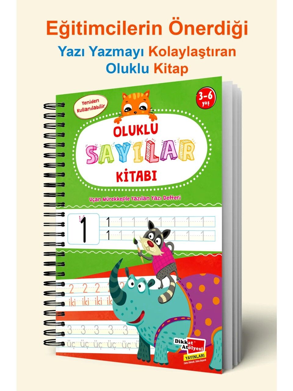 Sayıları Yazmayı Kolayca Öğreten Kitap | Sihirli Uçan Kalemli Oluklu (Kabartmalı) Sayılar Kitabı