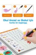 Harfleri Yazmayı Kolayca Öğreten Kitap | Sihirli Uçan Kalemli Oluklu (Kabartmalı) Alfabe Kitabı