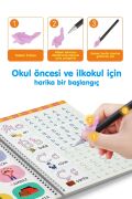 Harfleri Yazmayı Kolayca Öğreten Kitap | Sihirli Uçan Kalemli Oluklu (Kabartmalı) Alfabe Kitabı