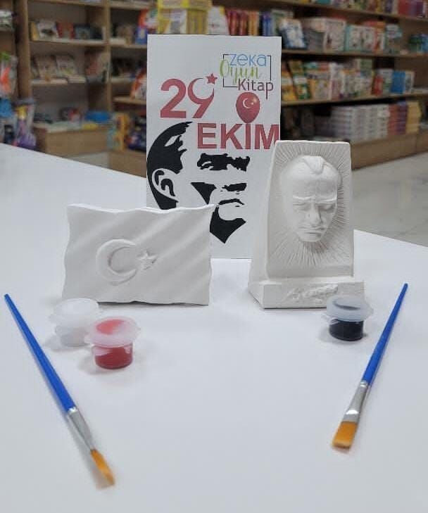 29 EKİM BAYRAK VE BÜST TAŞ BOYAMA (20 Lİ SET)