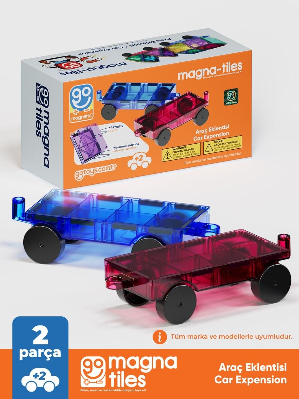 Go Magna-Tiles 2 Adet Araba Eklentisi